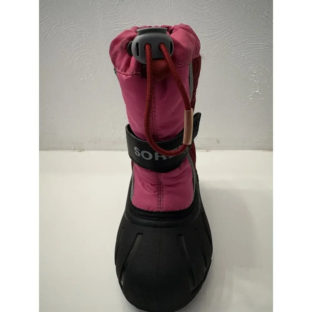 Sorel Flurry Durable Snow Boots Red/Pink Water & Wind Resistant Toddler Kid’s 8